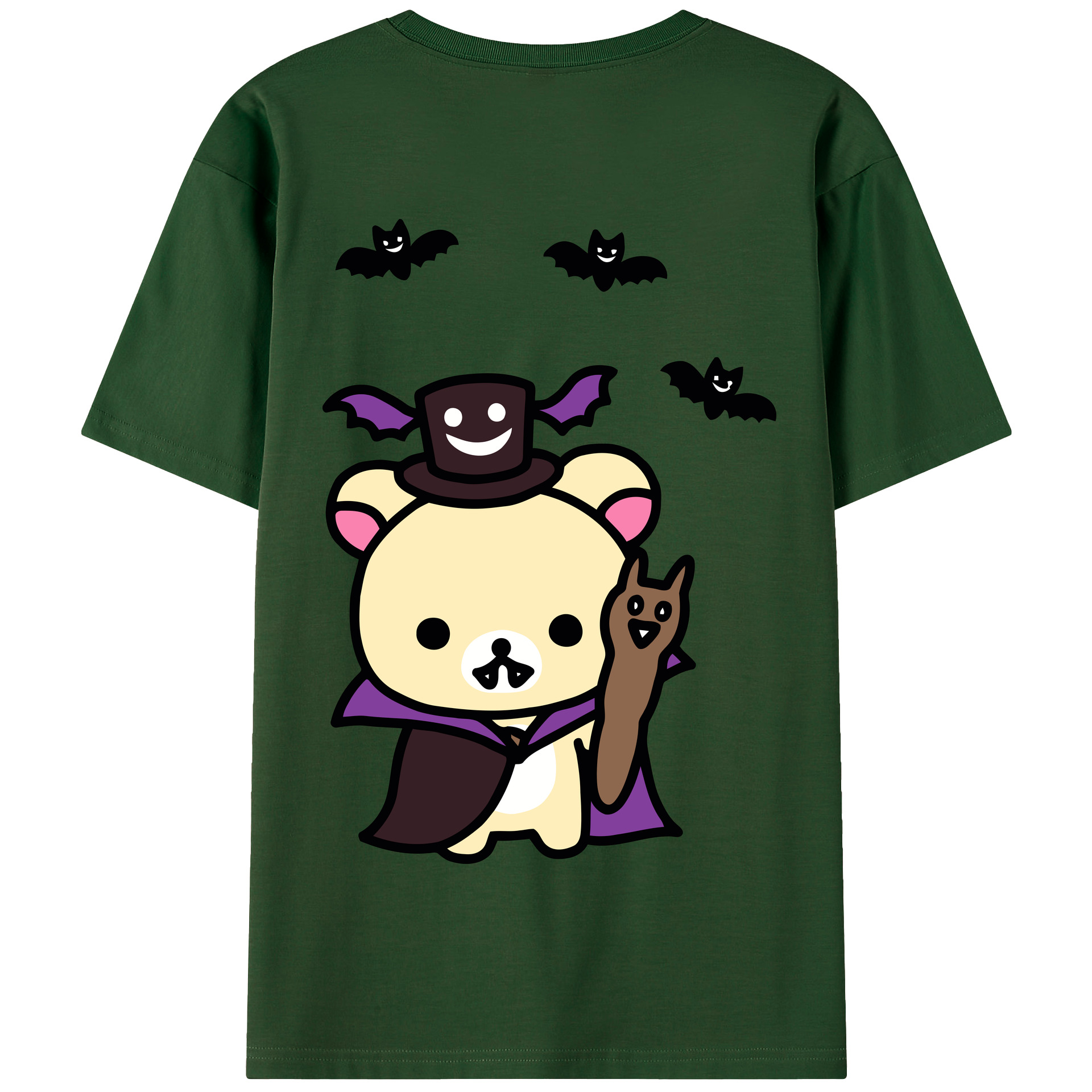 （画像用） リラックマ リラックマ キイロイトリ Rilakkuma Korilakkuma Kiiroitori 綿100％半袖Tシャツ（背面プリント）